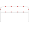 Protective bar made of steel tubing |  60 x 2.5 mm | with crossbar | total width: 2500 mm | total height: 1400 mm | hot-dip galvanized and white coatedwith red reflecting stripes